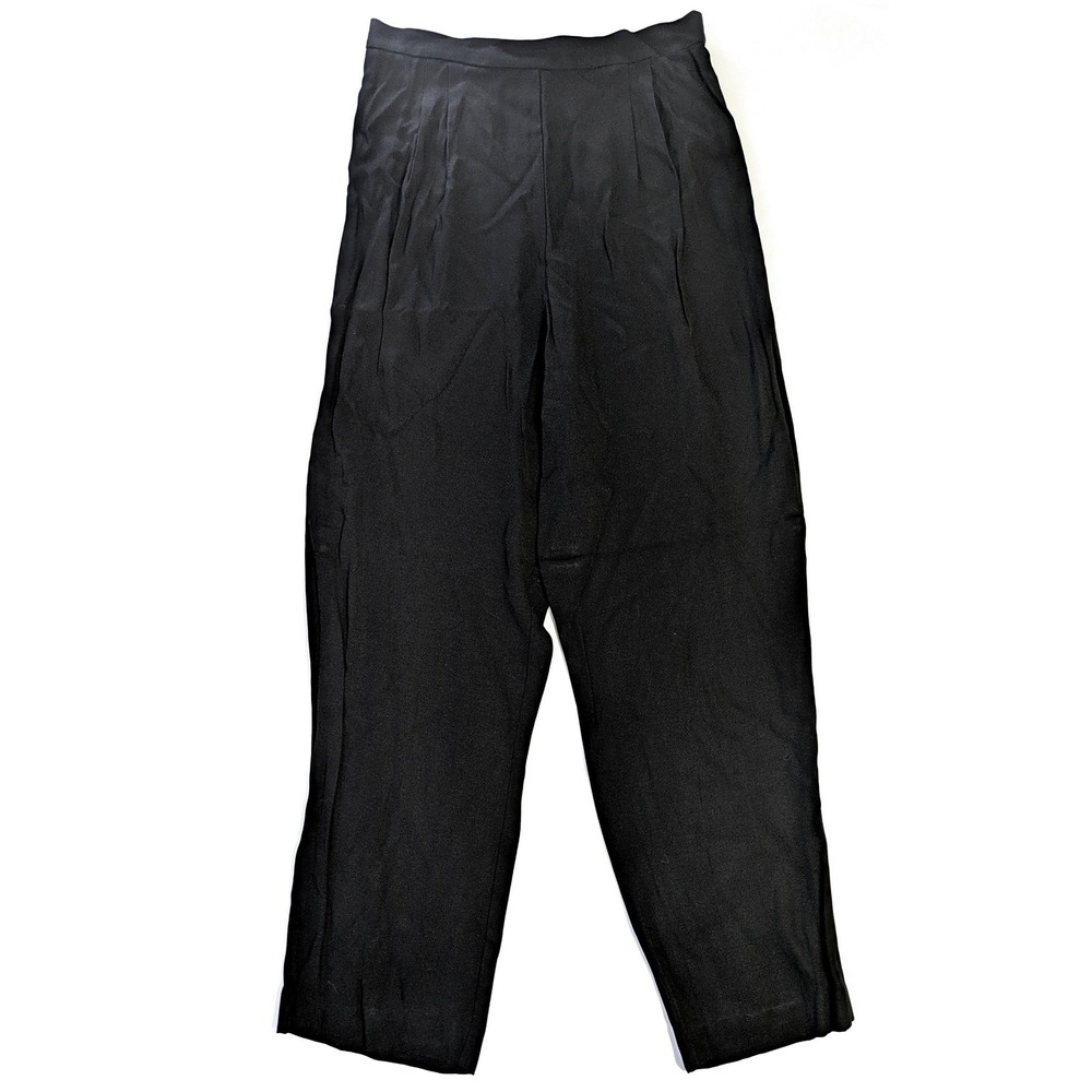 Dani Max Vintage Black High Waisted Pleated Tapered Trousers Size 16 USA Pants